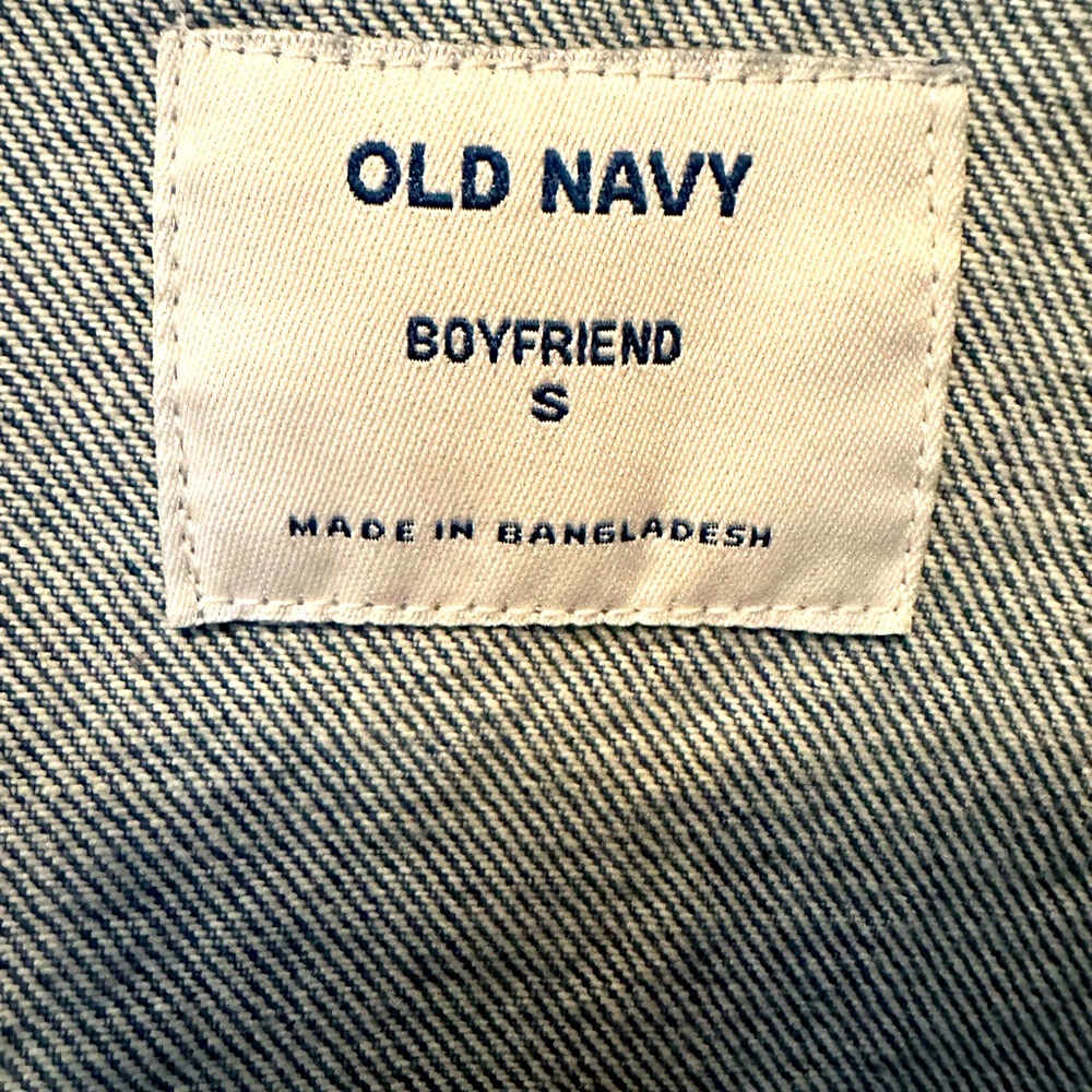 🌞 Old Navy Boyfriend Blue Jean Jacket Size S - Picture 3 of 4